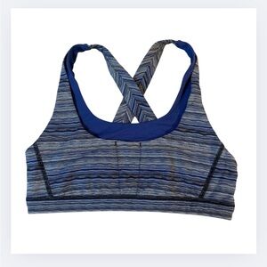 Lululemon Run Stuff Your Bra Blue Space Dye Size 10